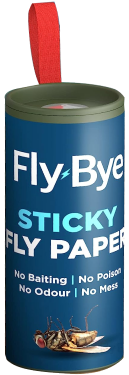 Fly-Bye - 20x Fly Catcher Ribbons - Fly Catcher Indoor - Fly Trap - Fly Paper - Fruit Fly Trap - Sticky Fly Trap - Fly Traps Indoor for Home Use - No Poison/Odour - Environmentally Friendly - 20 Pack