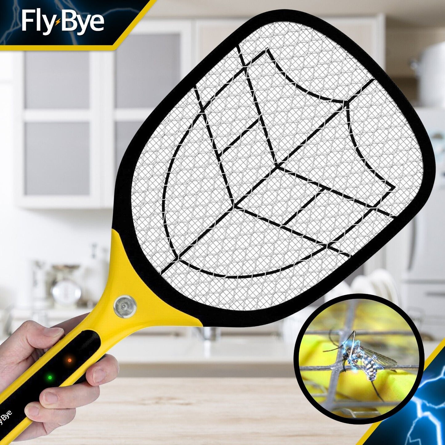 Electric Fly Killer Bug Zapper Racket Mosquito Insect Pest Swatter Wasp Trap Bat