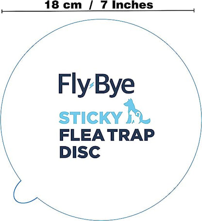 Fly-Bye Flea Trap Sticky Discs - Flea Traps for Home - Non-toxic, Unlike Some Flea Spray for the Home or Flea Bombs for the Home, Clear, 24 x Flea Trap Replacements Discs/Pads