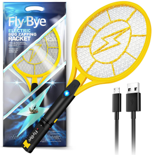 Fly-Bye Electric Fly Swatter (Upgraded 2023 Version) - 4000v Electric Fly Zapper Racket - Electric Fly Killer Racket - Electric Bug Zapper,