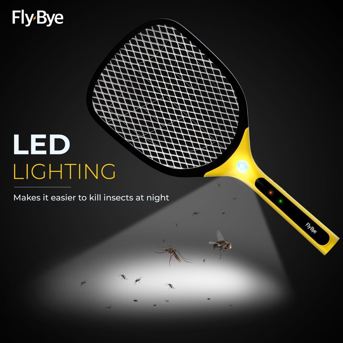 Electric Fly Killer Bug Zapper Racket Mosquito Insect Pest Swatter Wasp Trap Bat